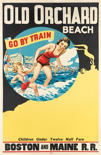 DESIGNER UNKNOWN. OLD ORCHARD BEACH / BOSTON AND MAINE R.R. 44x29 inches, 112x75 cm.